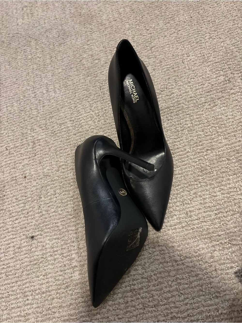 Michael Kors Black Pointed Leather Stiletto Pumps
